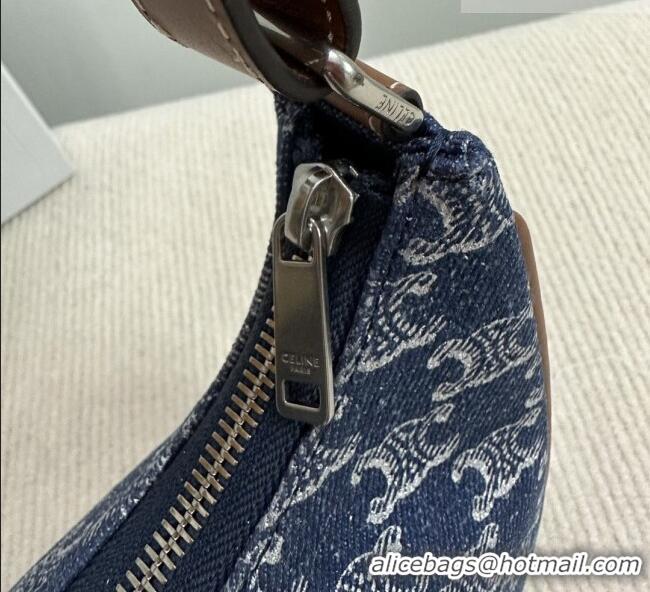 Cheapest Celine Ava Hobo Bag in Triomphe Denim 193953 Deep Blue 2026