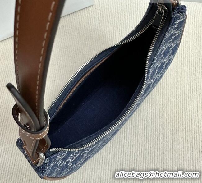 Cheapest Celine Ava Hobo Bag in Triomphe Denim 193953 Deep Blue 2026