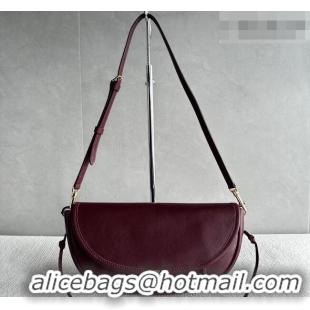 Best Price Celine Halfmoon Soft Triomphe Small Bag in Supple Shiny Lambskin 103778 Burgundy 2026