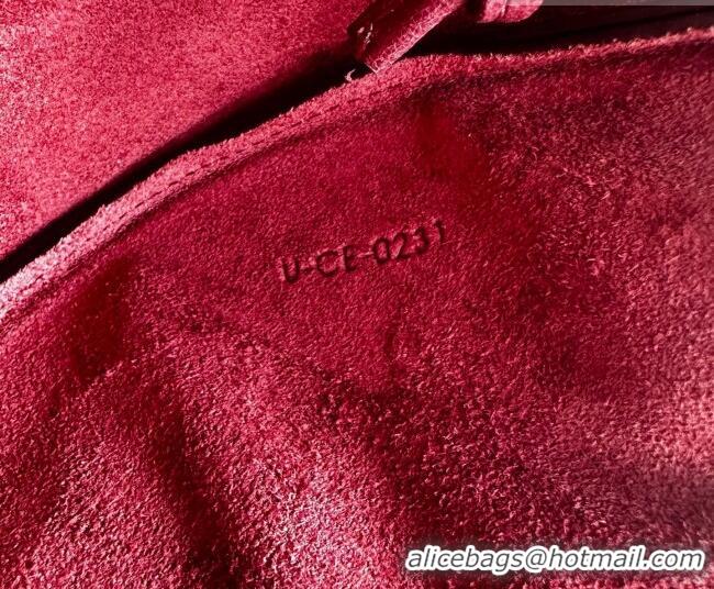 Best Price Celine Halfmoon Soft Triomphe Small Bag in Supple Shiny Lambskin 103778 Burgundy 2026