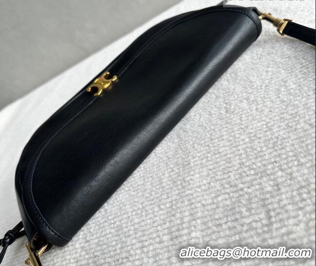 Top Design Celine Halfmoon Soft Triomphe Small Bag in Supple Shiny Lambskin 103778 Black 2026