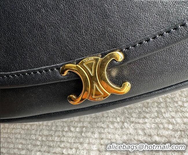 Top Design Celine Halfmoon Soft Triomphe Small Bag in Supple Shiny Lambskin 103778 Black 2026