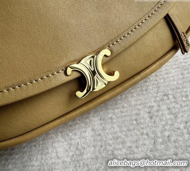 Discount Celine Halfmoon Soft Triomphe Small Bag in Supple Shiny Lambskin 103778 Sand Yellow 2026