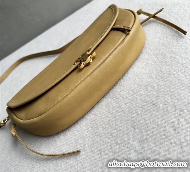 Discount Celine Halfmoon Soft Triomphe Small Bag in Supple Shiny Lambskin 103778 Sand Yellow 2026