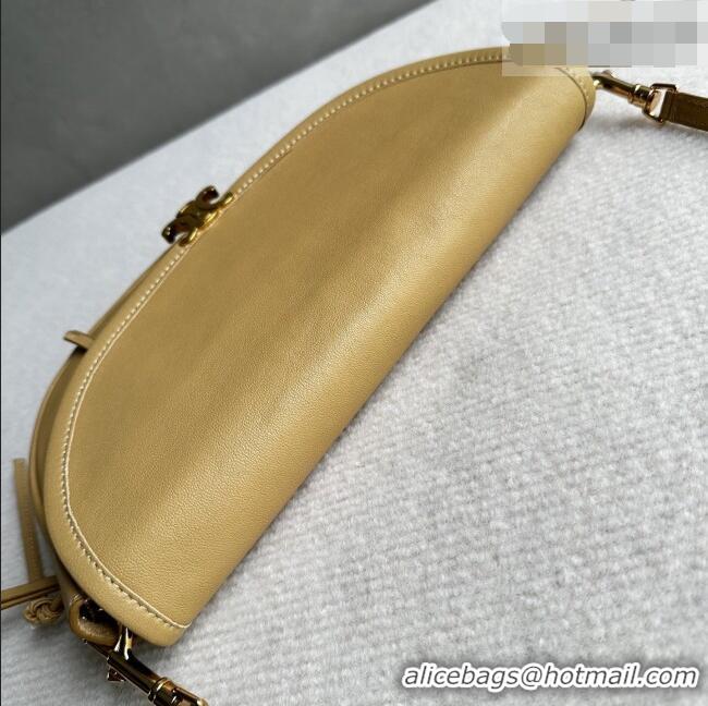 Discount Celine Halfmoon Soft Triomphe Small Bag in Supple Shiny Lambskin 103778 Sand Yellow 2026