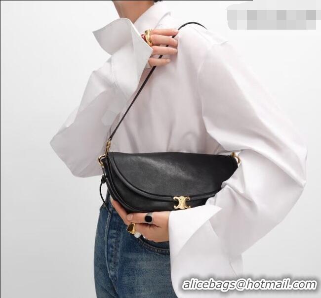 Discount Celine Halfmoon Soft Triomphe Small Bag in Supple Shiny Lambskin 103778 Sand Yellow 2026