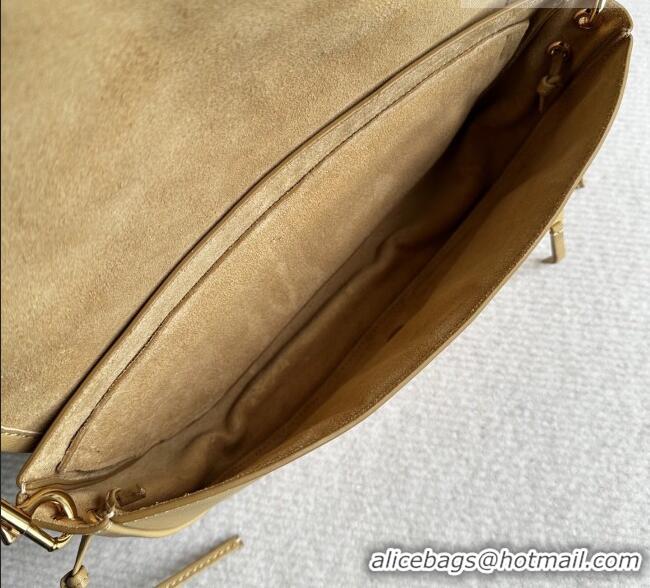 Discount Celine Halfmoon Soft Triomphe Small Bag in Supple Shiny Lambskin 103778 Sand Yellow 2026