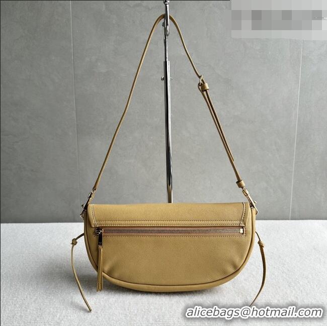 Discount Celine Halfmoon Soft Triomphe Small Bag in Supple Shiny Lambskin 103778 Sand Yellow 2026