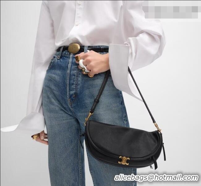 Well Crafted Celine Halfmoon Soft Triomphe Small Bag in Supple Shiny Lambskin 103778 Tan Brown 2026