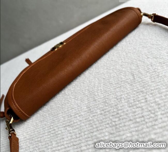 Well Crafted Celine Halfmoon Soft Triomphe Small Bag in Supple Shiny Lambskin 103778 Tan Brown 2026