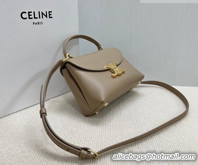 Inexpensive Celine Teen Nino Bag in Grained Supple Calfskin 118113 Smoked Brown 2026