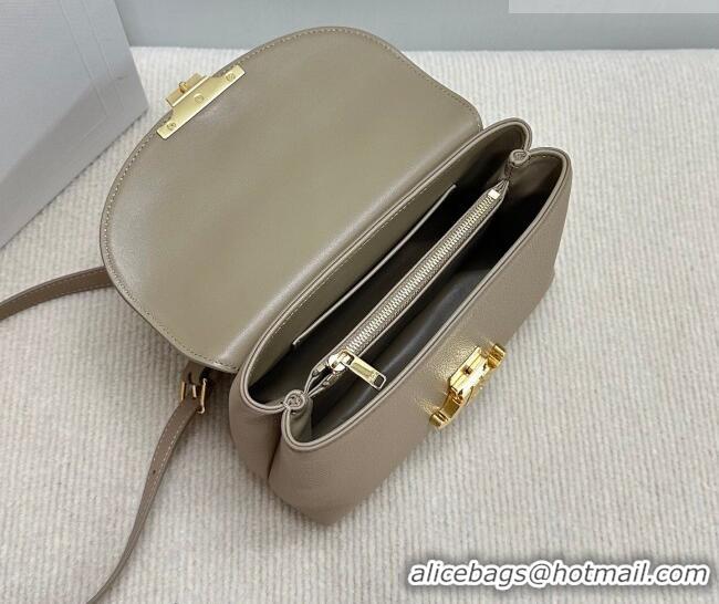 Inexpensive Celine Teen Nino Bag in Grained Supple Calfskin 118113 Smoked Brown 2026