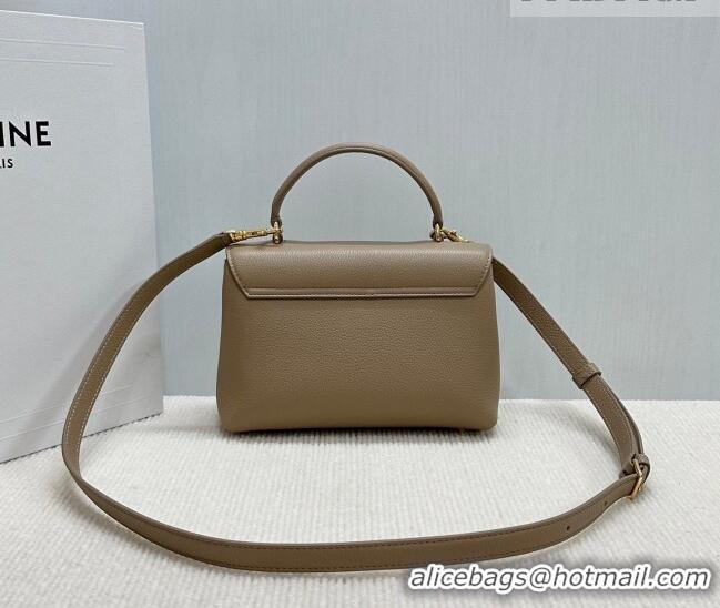 Inexpensive Celine Teen Nino Bag in Grained Supple Calfskin 118113 Smoked Brown 2026