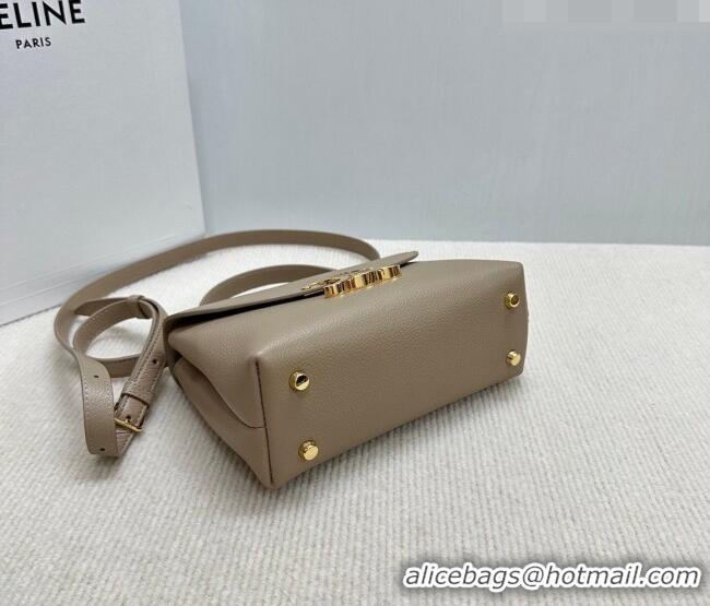 Inexpensive Celine Teen Nino Bag in Grained Supple Calfskin 118113 Smoked Brown 2026