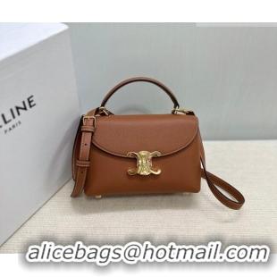 Buy Fashionable Celine Teen Nino Bag in Grained Supple Calfskin 118113 Tan Brown 2026