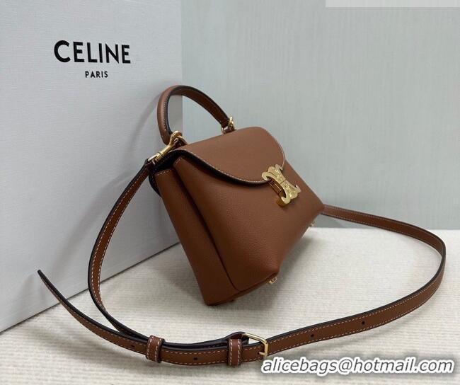 Buy Fashionable Celine Teen Nino Bag in Grained Supple Calfskin 118113 Tan Brown 2026