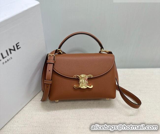 Buy Fashionable Celine Teen Nino Bag in Grained Supple Calfskin 118113 Tan Brown 2026