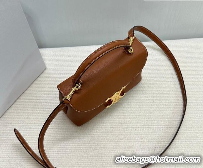 Buy Fashionable Celine Teen Nino Bag in Grained Supple Calfskin 118113 Tan Brown 2026