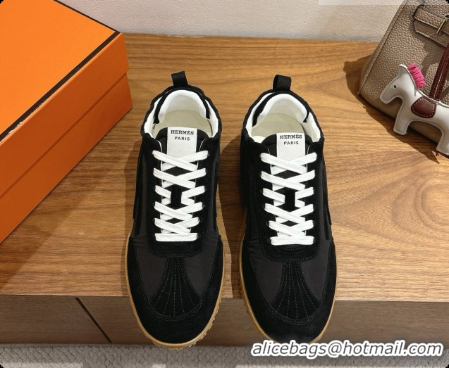 Top Quality Hermes Jet Sneaker in Suede & Fabric H091637 Black 2026