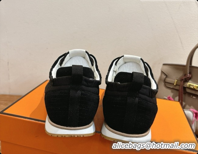 Top Quality Hermes Jet Sneaker in Suede & Fabric H091637 Black 2026