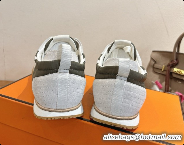 Top Grade Hermes Jet Sneaker in Suede & Fabric H091641 Dark Green 2026