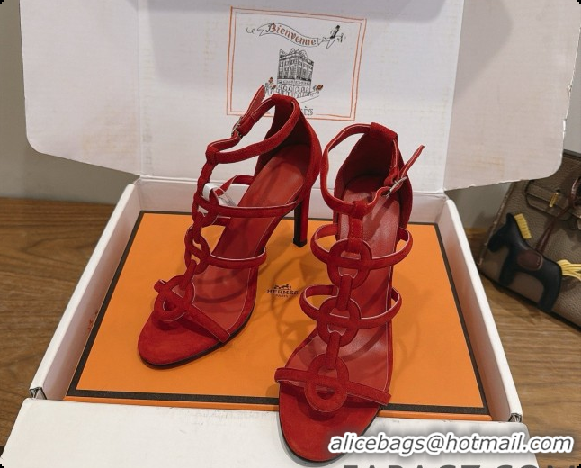 Popular Style Hermes Magic 105 Sandal in Suede H091640 Orange Red 2026