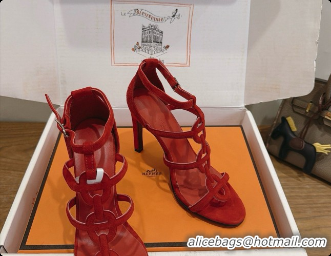 Popular Style Hermes Magic 105 Sandal in Suede H091640 Orange Red 2026