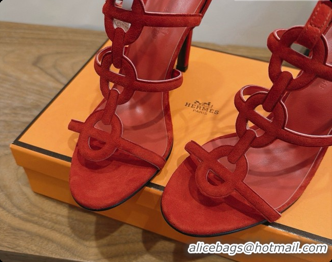 Popular Style Hermes Magic 105 Sandal in Suede H091640 Orange Red 2026