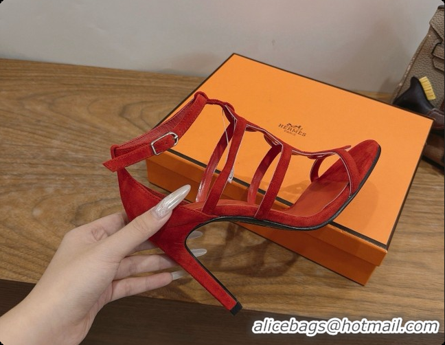 Popular Style Hermes Magic 105 Sandal in Suede H091640 Orange Red 2026