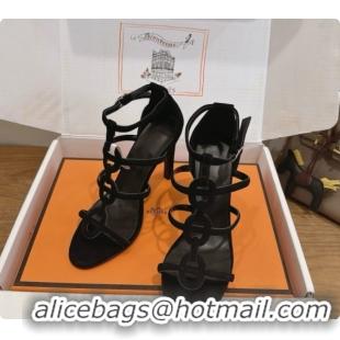 Good Quality Hermes Magic 105 Sandal in Suede H091642 Black 2026