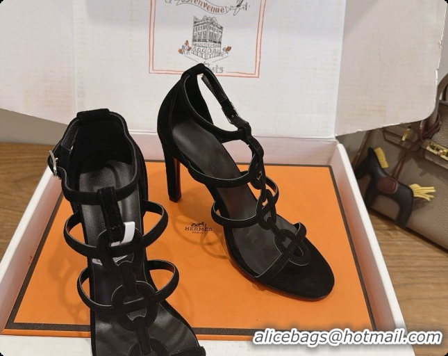 Good Quality Hermes Magic 105 Sandal in Suede H091642 Black 2026