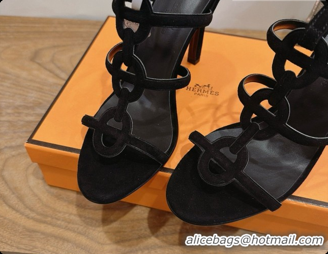 Good Quality Hermes Magic 105 Sandal in Suede H091642 Black 2026