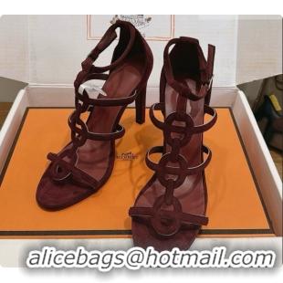 Super Quality Hermes Magic 105 Sandal in Suede H091643 Dark Burgundy 2026