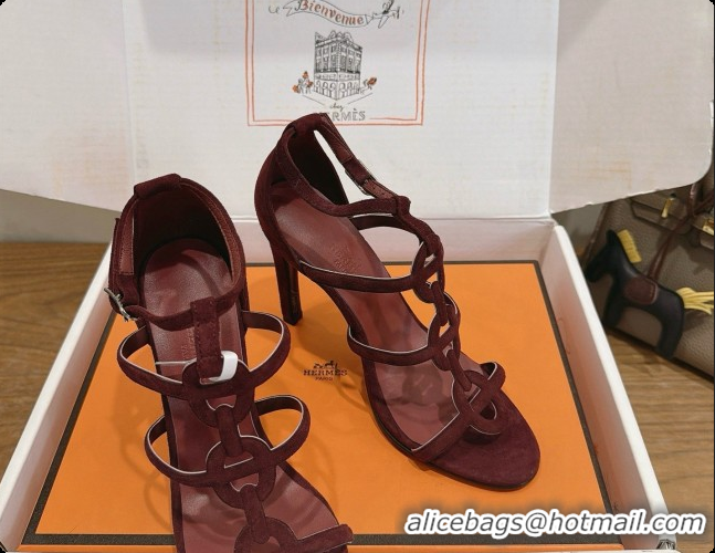 Super Quality Hermes Magic 105 Sandal in Suede H091643 Dark Burgundy 2026