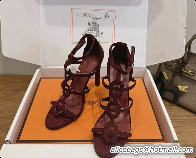 Super Quality Hermes Magic 105 Sandal in Suede H091643 Dark Burgundy 2026