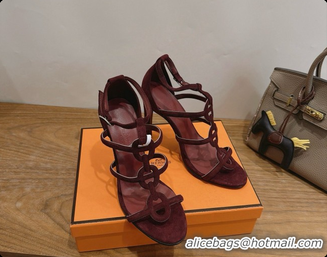 Super Quality Hermes Magic 105 Sandal in Suede H091643 Dark Burgundy 2026
