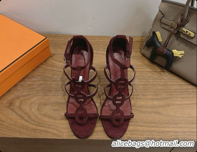 Super Quality Hermes Magic 105 Sandal in Suede H091643 Dark Burgundy 2026