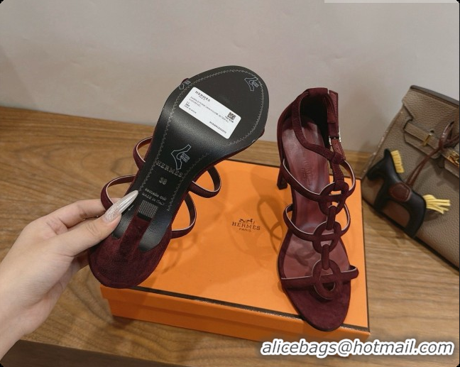Super Quality Hermes Magic 105 Sandal in Suede H091643 Dark Burgundy 2026