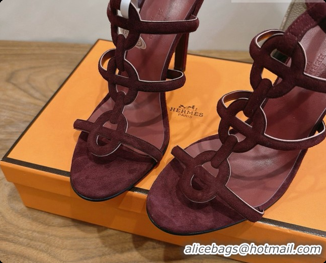 Super Quality Hermes Magic 105 Sandal in Suede H091643 Dark Burgundy 2026