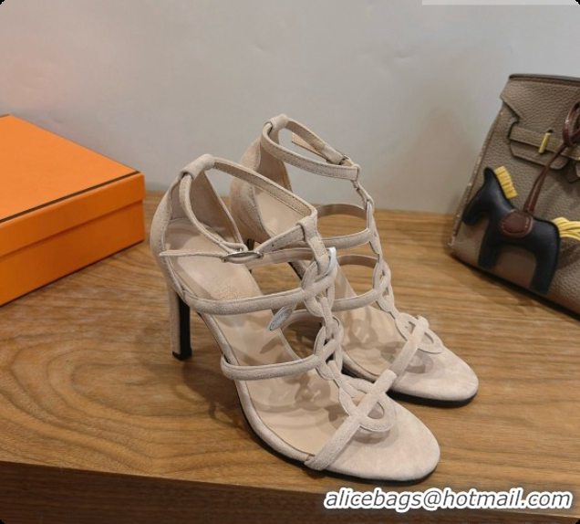 Pretty Style Hermes Magic 105 Sandal in Suede H091645 Beige 2026