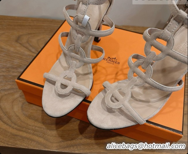 Pretty Style Hermes Magic 105 Sandal in Suede H091645 Beige 2026