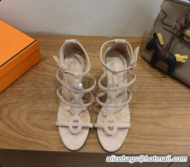 Pretty Style Hermes Magic 105 Sandal in Suede H091645 Beige 2026