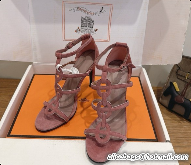 Low Price Hermes Magic 105 Sandal in Suede H091646 Dark Pink 2026