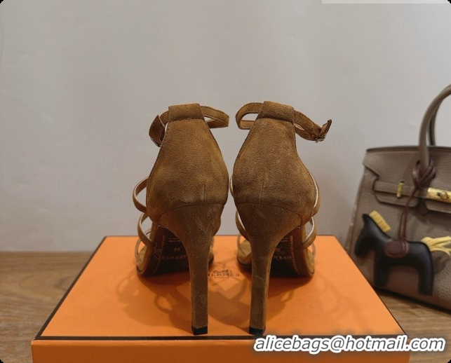 Stylish Hermes Magic 105 Sandal in Suede H091648 Brown 2026