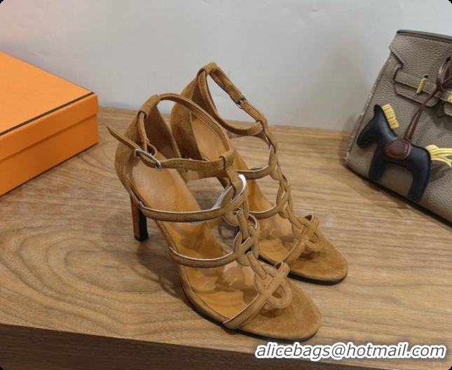Stylish Hermes Magic 105 Sandal in Suede H091648 Brown 2026