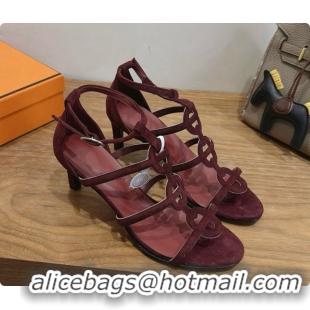 Buy Discount Hermes Magic 70 Sandal in Suede H091651 Dark Burgundy 2026