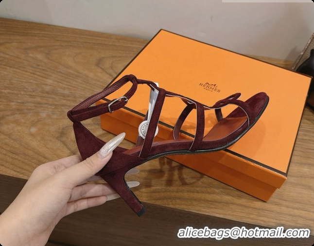 Buy Discount Hermes Magic 70 Sandal in Suede H091651 Dark Burgundy 2026