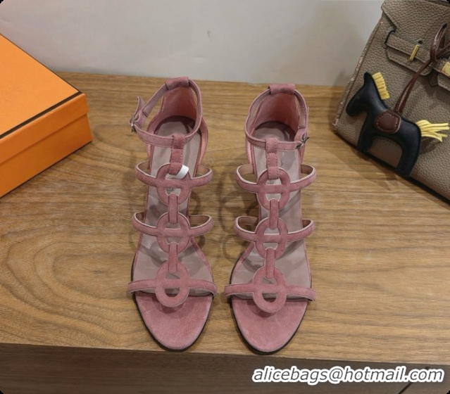 Charming Hermes Magic 70 Sandal in Suede H091655 Dark Pink 2026
