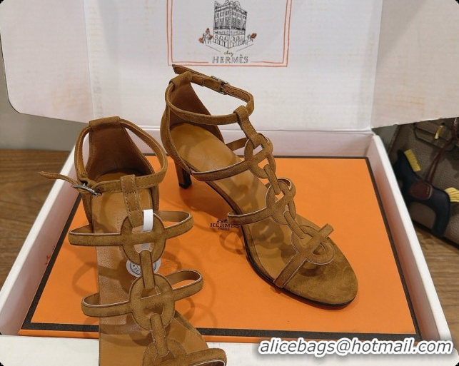 Good Product Hermes Magic 70 Sandal in Suede H091657 Brown 2026