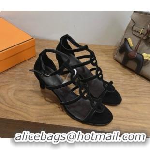 Best Product Hermes Magic 70 Sandal in Suede H091659 Black 2026